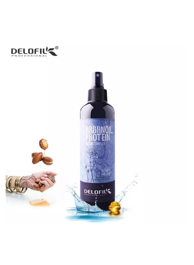 DELOFIL Professional - Argan Oil Vitamin Hair Spray 10-in-1, Heat Protectant & Silky Smooth Effect - 260ml. - Image 1