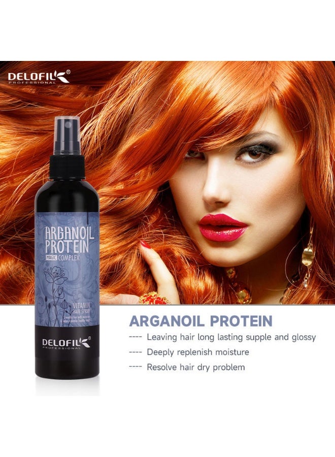 DELOFIL Professional - Argan Oil Vitamin Hair Spray 10-in-1, Heat Protectant & Silky Smooth Effect - 260ml. - Image 2