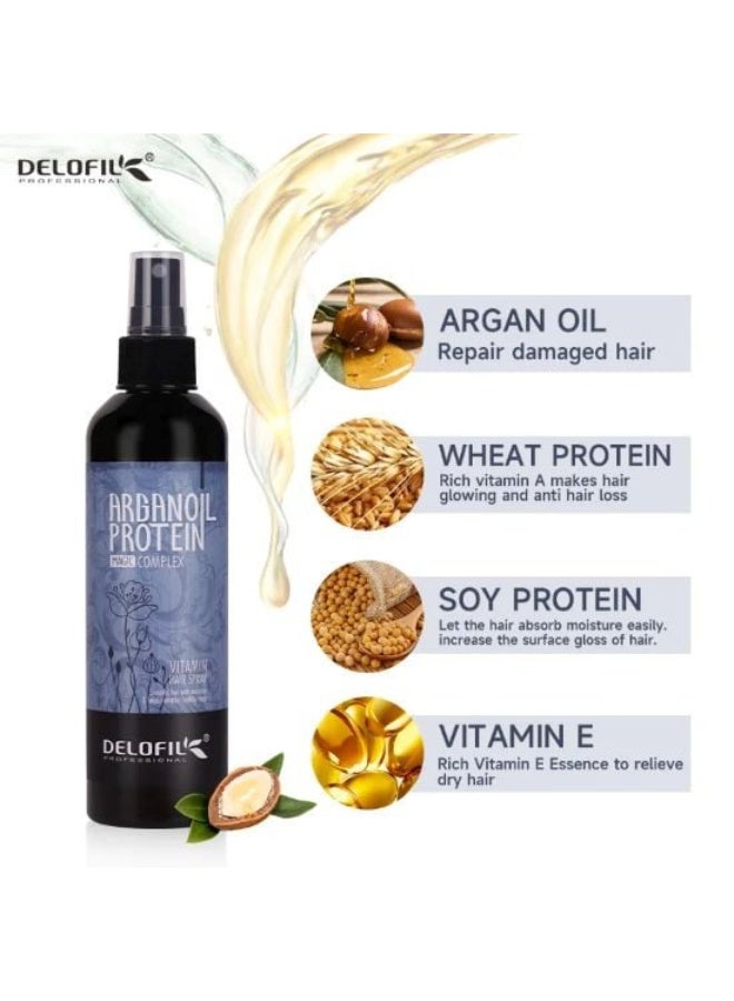 DELOFIL Professional - Argan Oil Vitamin Hair Spray 10-in-1, Heat Protectant & Silky Smooth Effect - 260ml. - Image 3