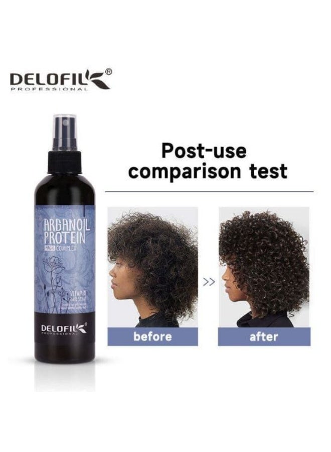 DELOFIL Professional - Argan Oil Vitamin Hair Spray 10-in-1, Heat Protectant & Silky Smooth Effect - 260ml. - Image 4