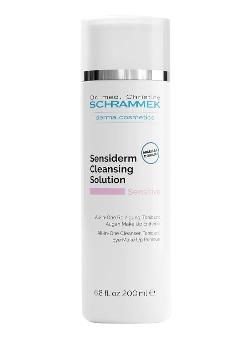 Schrammek Sensiderm Cleansing Solution (6.75 fl oz) - 3-in-1 Micellar Makeup Remover & Toner - Fragrance-Free - Gentle Cleanser for Sensitive Skin - Dr. Schrammek - Image 1