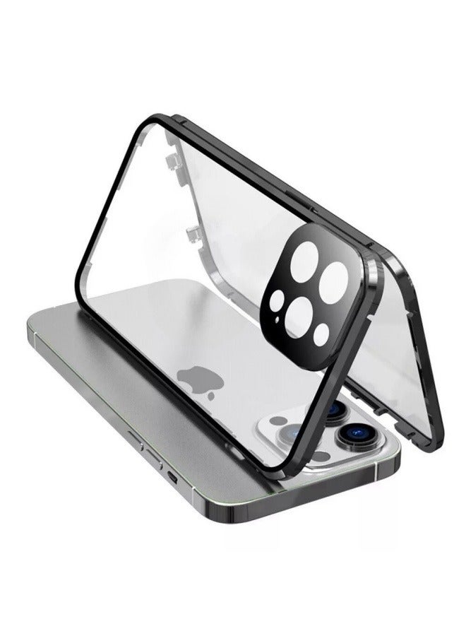 general Suitable for iPhone 16ProMax/16Pro mobile phone case double-sided glass goggles buckle metal magnetic sheath