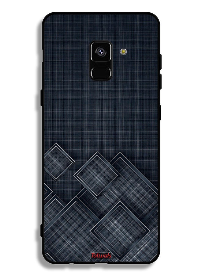 Tolwak Samsung Galaxy A8 Plus (2018) Protective Case Cover Squares Pattern On Cloth - Image 1