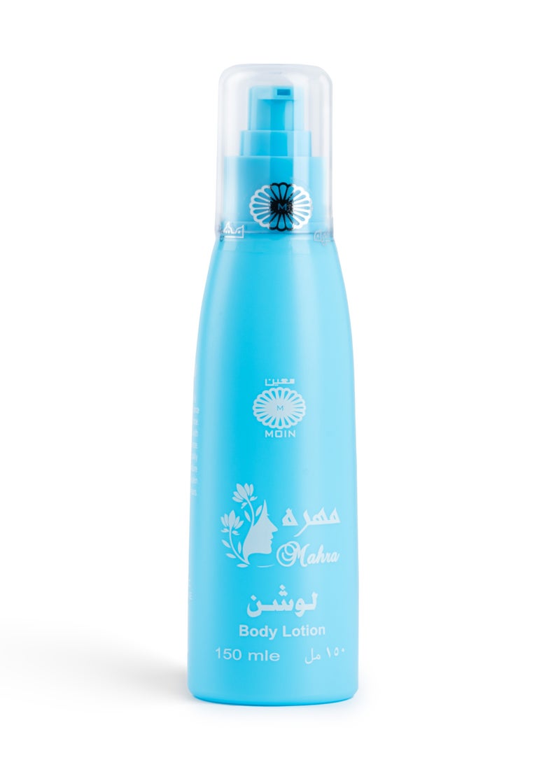 Moin Mahra Lotion 150ml - Luxurious White Floral & Woody Scent with Tuberose, Sweet, Fruity Notes – Hydrating Lotion for Soft, Smooth Skin with Long-Lasting Fragrance 