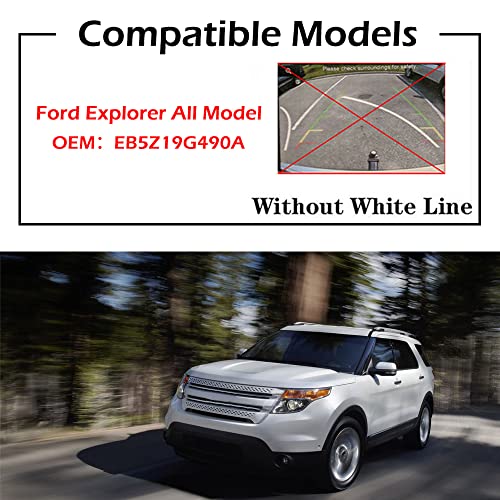 UmiMirari RCRBT Backup Camera Compatible with Ford Explorer All Model Without White Guide line, Rear View Reverse Camera OEM Part #EB5Z-19G490-A - Image 2