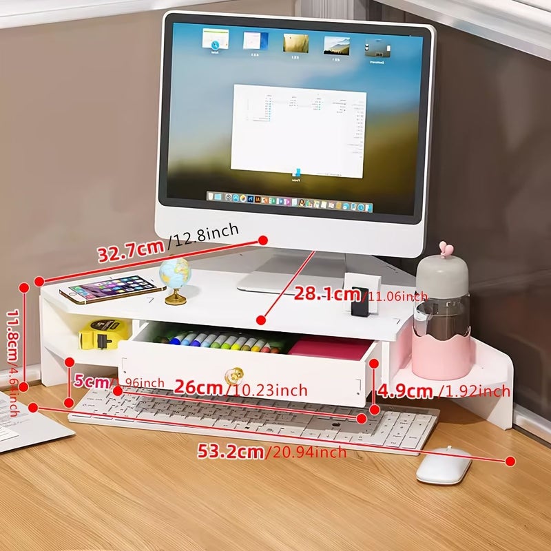 Corner Storage Rack With Drawer For Office Desk Space Saving - Image 2