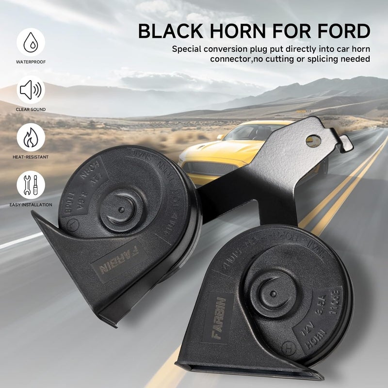 FARBIN بديل بوق السيارة لعام 2009-2014 فورد F150 مع حامل، مجموعة بوق فورد F150 9L3Z-13832-A (لفورد F150 2009-2014) - Image 2