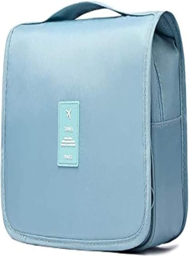 Toiletry Bag, Cosmetic Bag, Travel Makeup Case Essentials Storage Organizer for Women Men, with Hanging Hook, Blue