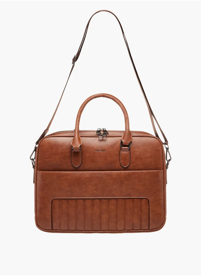 DUCHINI Textured Laptop Bag with Double Handles and Zip Closure