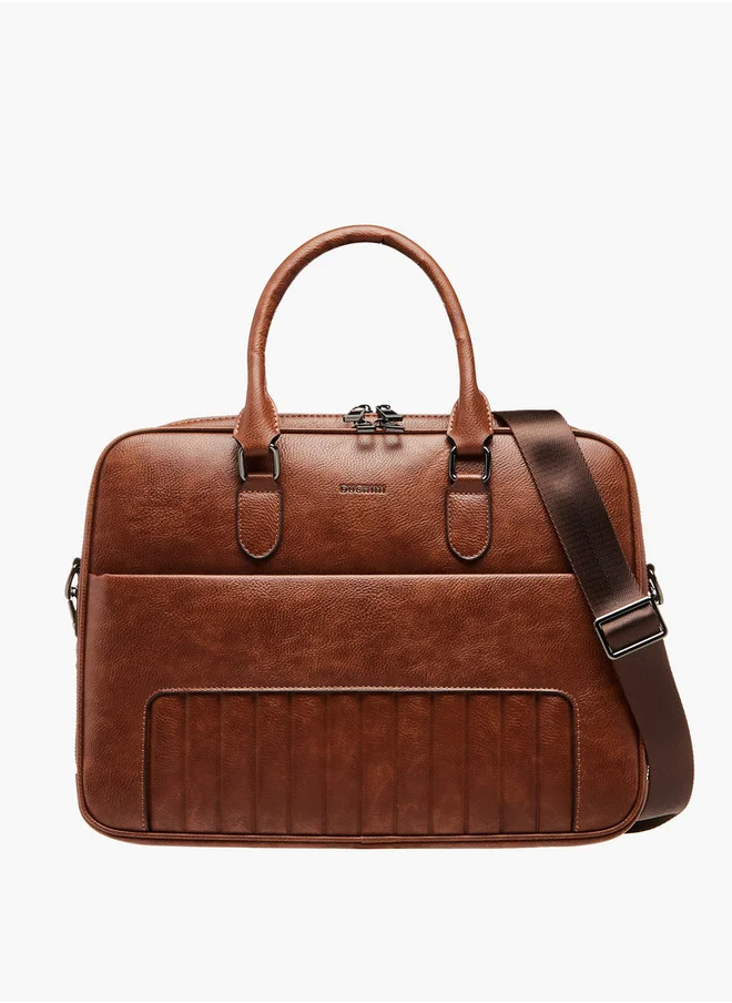 DUCHINI Textured Laptop Bag with Double Handles and Zip Closure