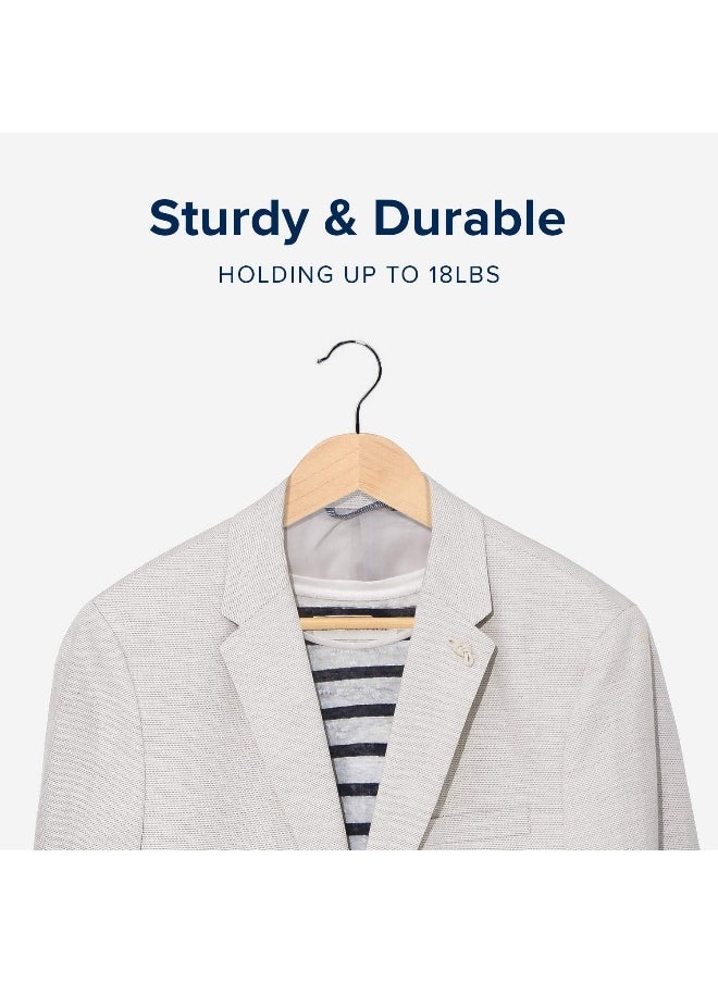 HOUSE DAY - HOUSE DAY 20 Pack Grain Unfinished Wooden Hangers Clothes Hangers Smooth Finish Wooden Hangers for Closet Heavy Duty Hangers Solid Wood Hangers Suit Hangers for Clothes, Jacket, Shirt, Dress. - Image 1