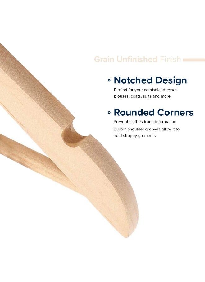 HOUSE DAY - HOUSE DAY 20 Pack Grain Unfinished Wooden Hangers Clothes Hangers Smooth Finish Wooden Hangers for Closet Heavy Duty Hangers Solid Wood Hangers Suit Hangers for Clothes, Jacket, Shirt, Dress. - Image 1