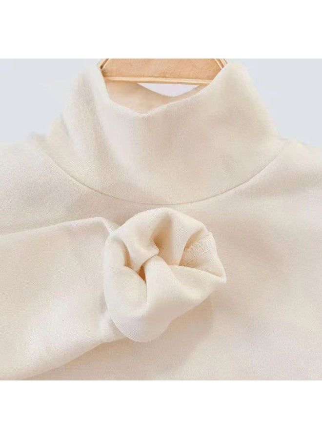 Boys And Girls New Style German Velvet Kidsren's Half Turtleneck Versatile Bottoming Shirt Autumn And Winter Kidsren's Clothing Long-sleeved T-shirt Top - Image 1