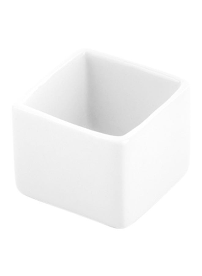 Restaurantware 1 Ounce Small Square Bowls, 10 Microwave-Safe Small Appetizer Bowls - Oven-Safe, Chip-Resistant, White Porcelain Condiment Bowls, Mini, For Appetizers Or Desserts - Image 1