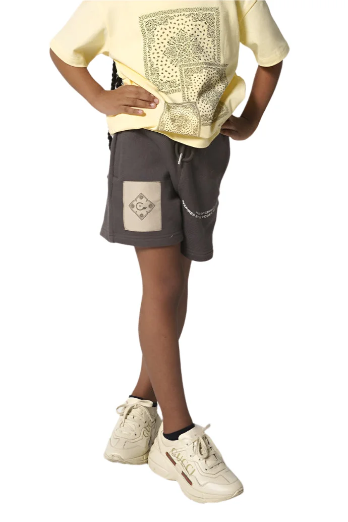 هاوس اوف سينمار Gray Short With Power Of Dreams Print
