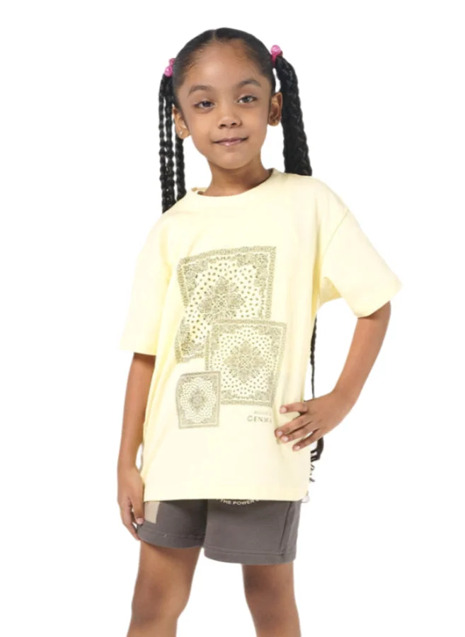 House Of Cenmar Gray Short With Power Of Dreams Print