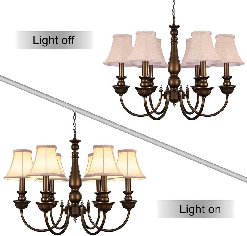 Wellmet Small Lamp Shade,ONLY for Candle Bulbs,Clip-on Drum Lamp Shades,Set of 6, 3x6x5 Inches - Image 4