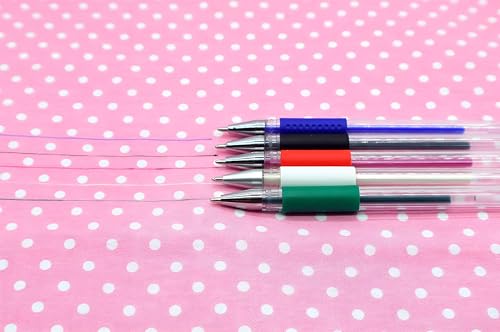 ibotti 5 Colors Stick Heat Erasable Fabric Marking Pens with 10 Free Refills, 5-Pack of Assorted Colors, (White,Red,Blue,Black,Green) - Image 4