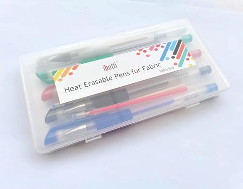 ibotti 5 Colors Stick Heat Erasable Fabric Marking Pens with 10 Free Refills, 5-Pack of Assorted Colors, (White,Red,Blue,Black,Green) - Image 5