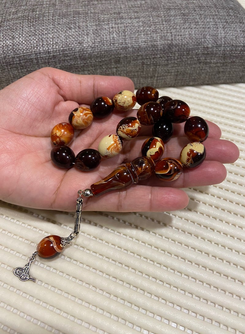 Faturan Prayer Beads For Men 17 Beads Size 13.5mm*15.5mm - Image 3