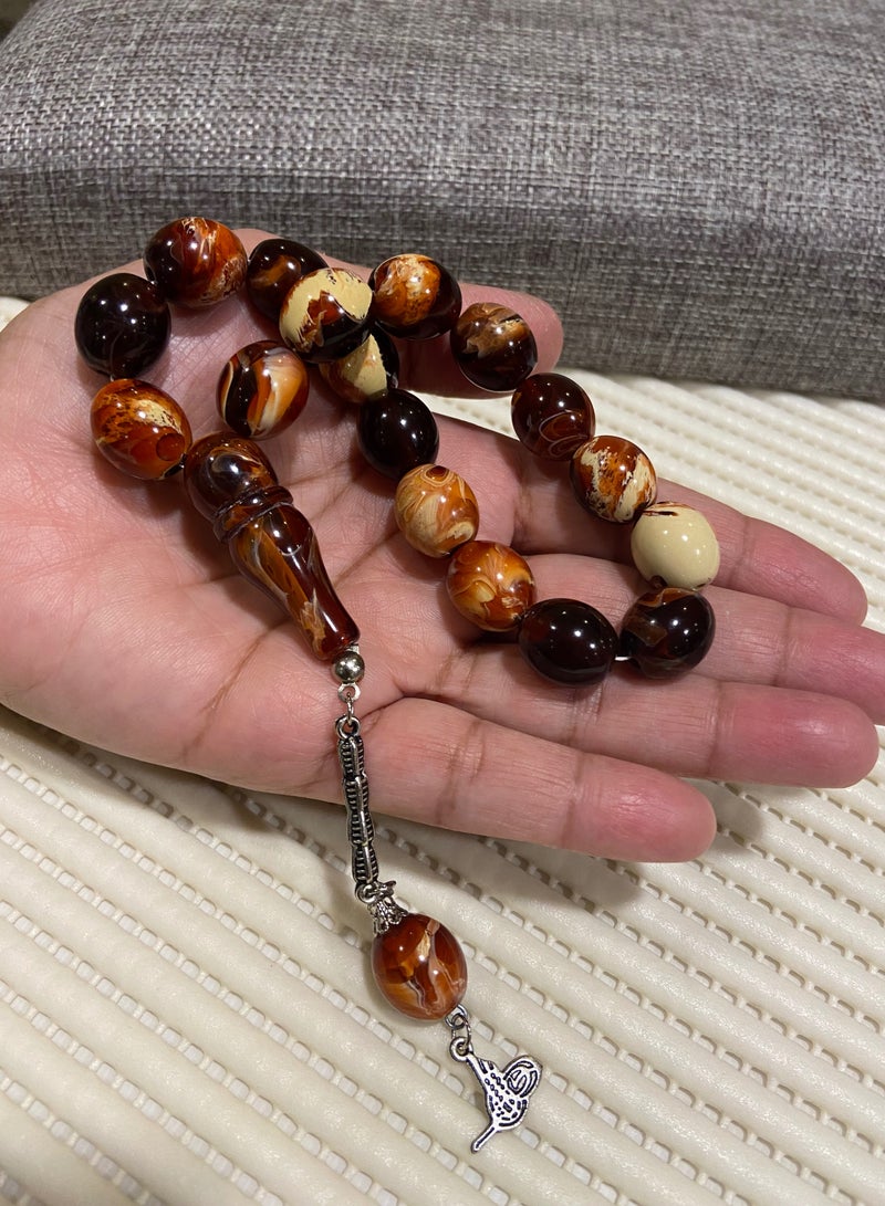 Faturan Prayer Beads For Men 17 Beads Size 13.5mm*15.5mm - Image 2