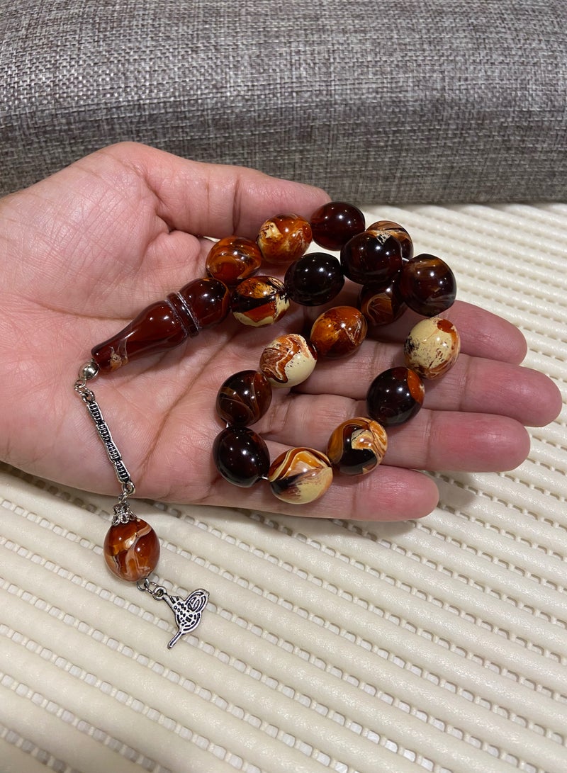 Faturan Prayer Beads For Men 17 Beads Size 13.5mm*15.5mm - Image 1