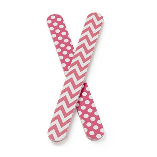 Manicare Pack of 2 Cushioned Emery Boards, Nail Files For Shaping Artificial And Natural Nails, Double Sided Medium Grit, Strong And Durable, For At Home DIY Salon Professional Manicure Or Pedicure - Image 1