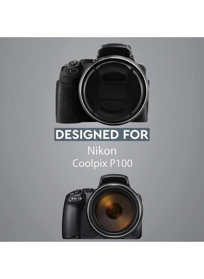 Megagear Mg1533 Nikon Coolpix P1000 Ever Ready Leather Camera Half Case And Strap - Black, Compact - Image 5