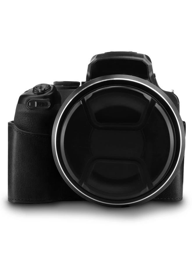 Megagear Mg1533 Nikon Coolpix P1000 Ever Ready Leather Camera Half Case And Strap - Black, Compact - Image 4