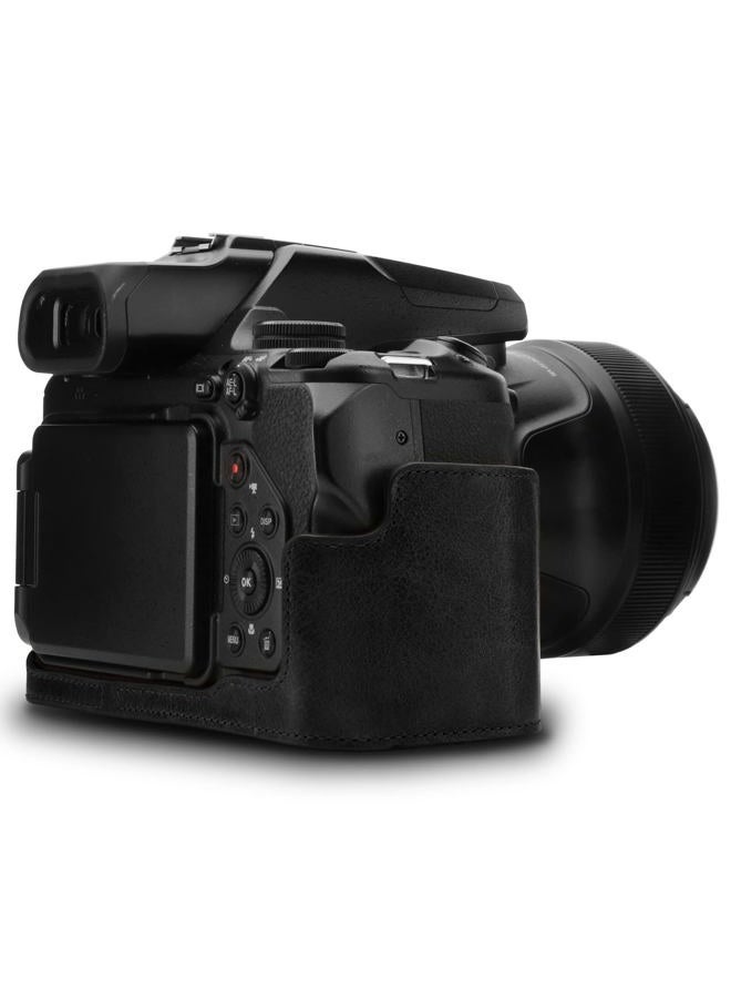 Megagear Mg1533 Nikon Coolpix P1000 Ever Ready Leather Camera Half Case And Strap - Black, Compact - Image 3