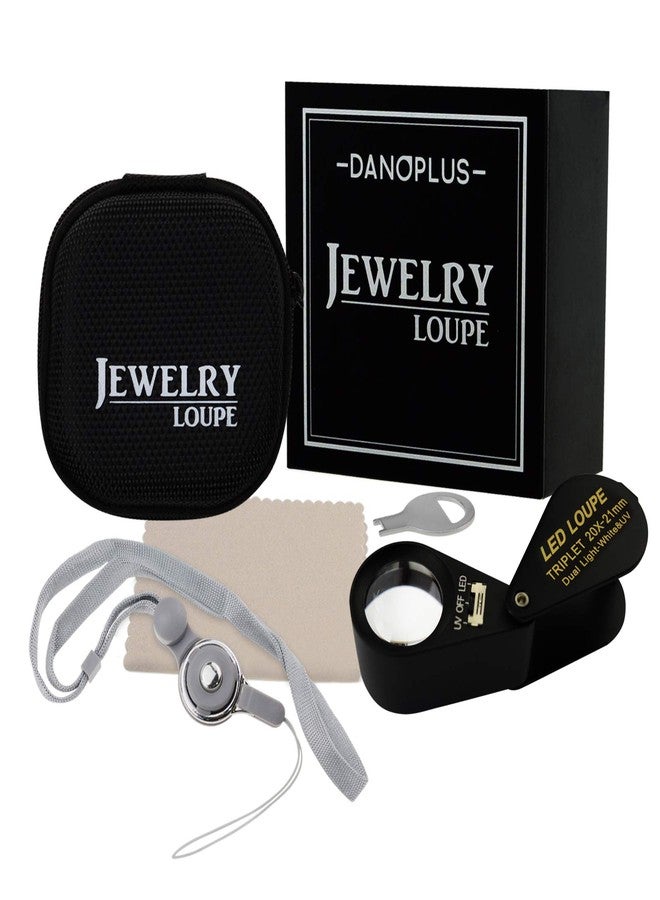 DANOPLUS 20x Magnifier Jewelry Loupe LED UV 21mm Triplet Lens Optical Glass, Pocket Gem Magnifying Tool Jeweler, Stamp Philatelist, Coin Numismatic - Image 3