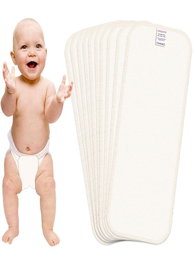 Bembika Cloth Diaper for Inserts, Natures Cloth Diaper Liner, Reusable Washable Cotton Diaper Nappy Inserts for Baby Cloth Diapers (Set of 10)(Bemboo Terry- 4 Layer) - Image 1