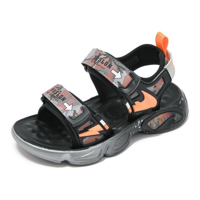 Boys Sandals 2023 Beach Shoes Casual Camouflage Soft Sole Lightweight Little Boy'S Velcro Sandals - Image 1