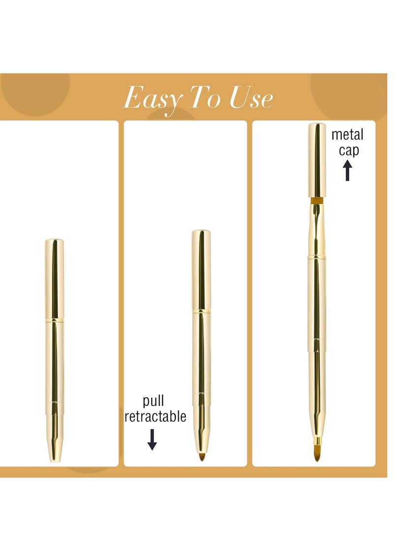 Sliverdew 2 Pack Retractable Lip Brush for Lipstick Lip Gloss Double-Ended Lip Makeup Brushes with Cap Lipstick Brush Applicator Travel - Image 3