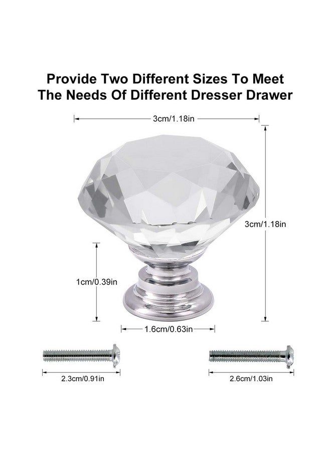 اكستور مقابض خزانة من الزجاج الكريستالي من أكستور، مقاس 30 مم، مقابض خزانة المطبخ، خزانة الملابس، خزانة الملابس، 10 قطع (شفافة) - Image 2