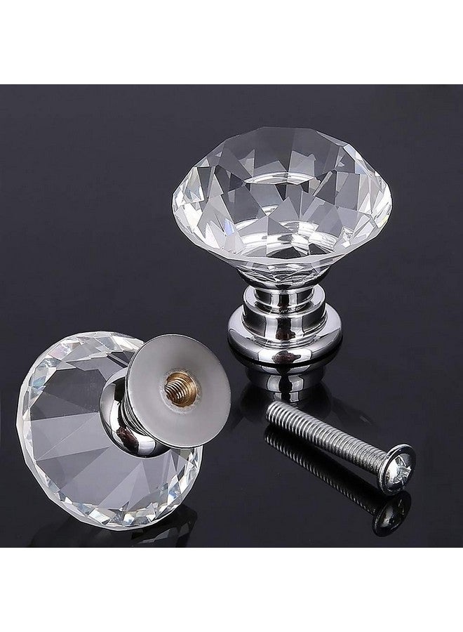 اكستور مقابض خزانة من الزجاج الكريستالي من أكستور، مقاس 30 مم، مقابض خزانة المطبخ، خزانة الملابس، خزانة الملابس، 10 قطع (شفافة) - Image 3