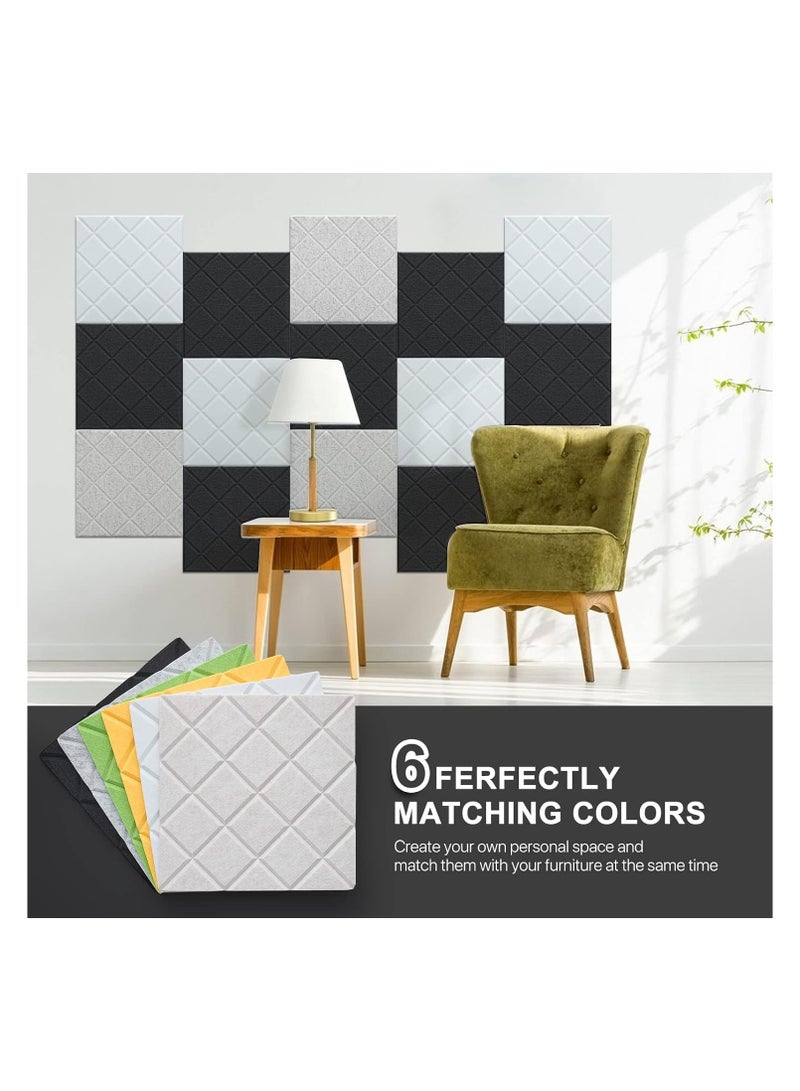 12 Pack Sound Proof Panels for Walls Self-Adhesive, Soundproof Wall Panels, Acoustic Panels Sound Absorbing High Density, Sound Dampening Panels, for Walls Bedroom Studio (12" x 12" x 0.4")