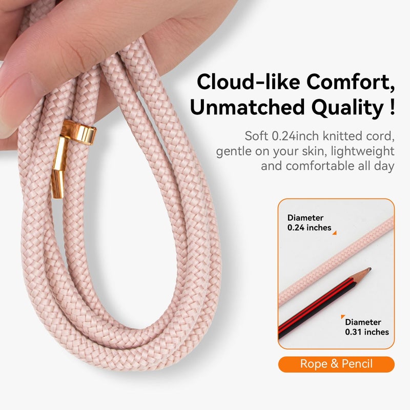 Lawonda 2 Pads Phone Lanyard Adjustable Crossbody Cell Phone Neck Strap Universal Mobile Phone Wrist Lanyard + 2pcs Cellphone Patch Tether Tab for Travel Essentials Lemonade Pink - Image 4