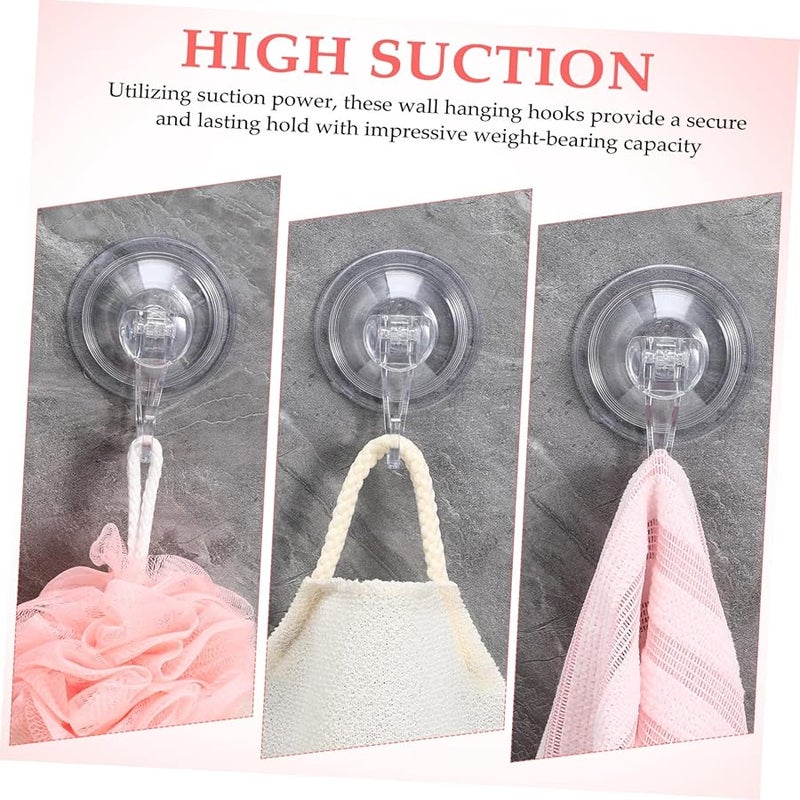 4Pcs Clear Heavy Duty Suction Cup Hooks No Drill Installation for Bathroom Kitchen - Image 4