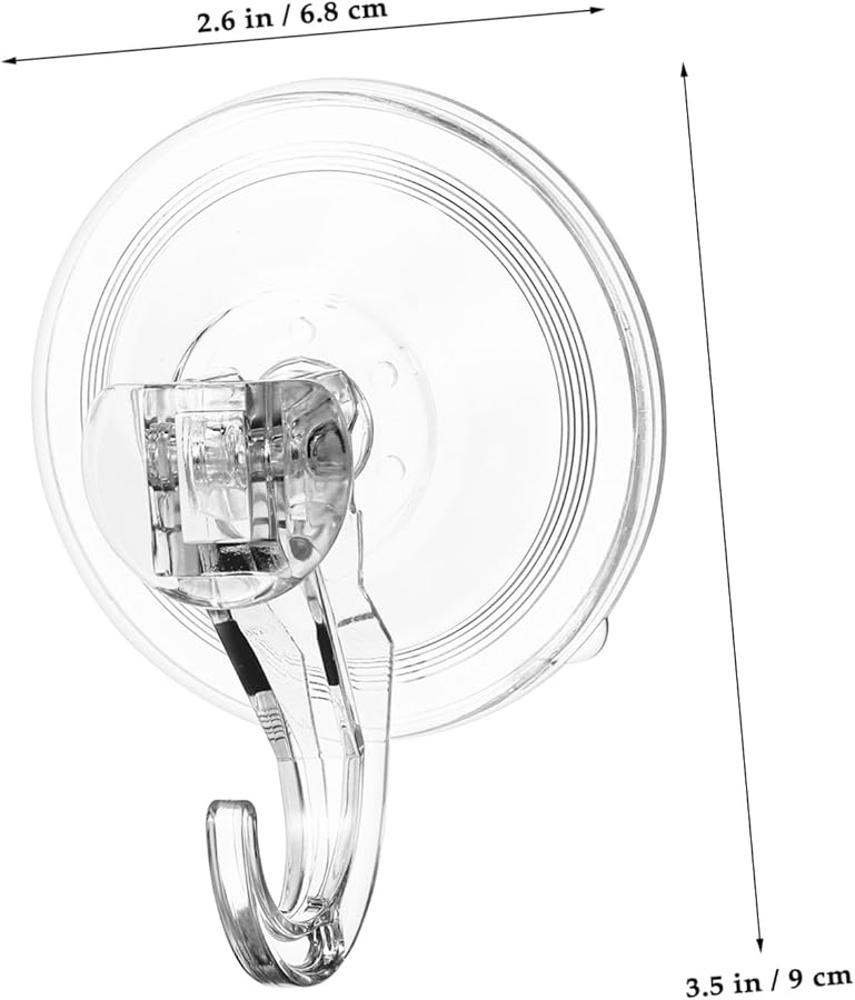 4Pcs Clear Heavy Duty Suction Cup Hooks No Drill Installation for Bathroom Kitchen - Image 3