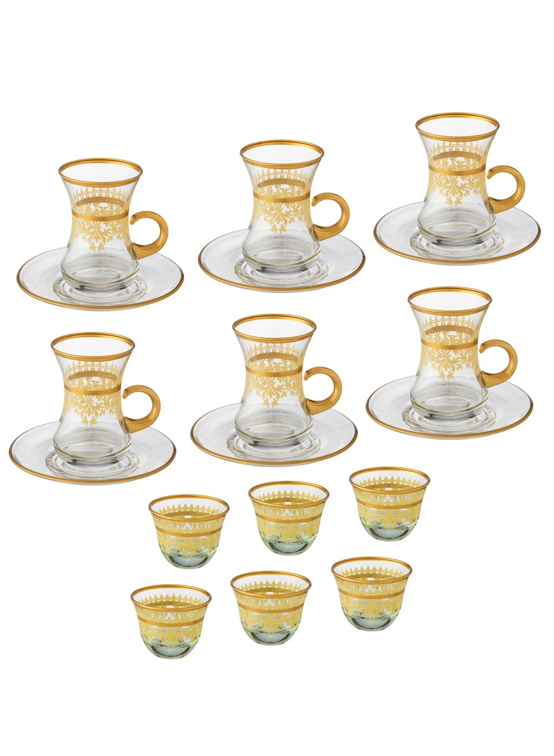 byblos A Saudi tea and coffee set consisting of 18 pieces, 6 tea cups + 6 tea saucers + 6 Saudi coffee cups - Image 2