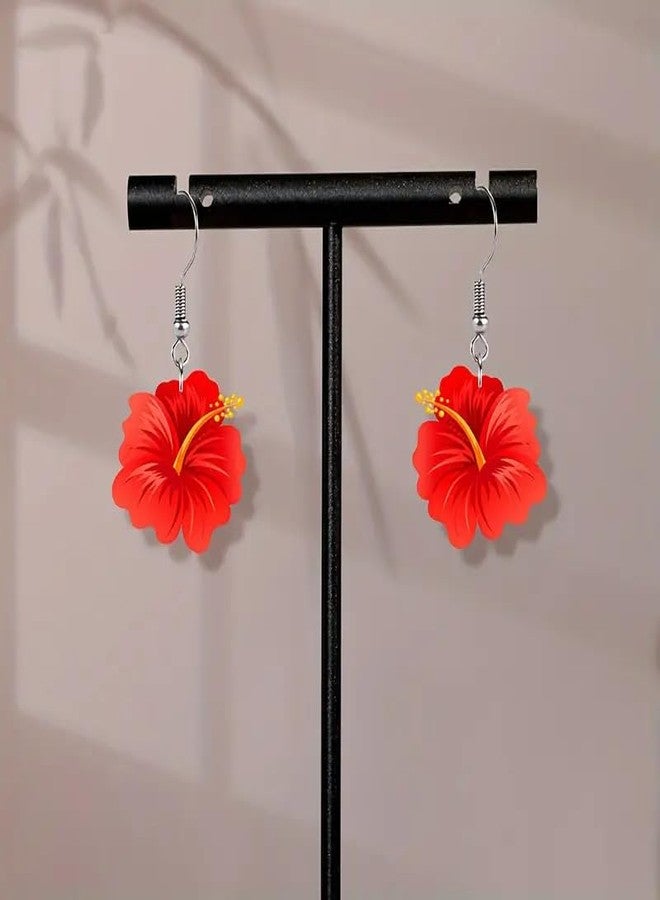 FENSIR® Big Red Flower Creative Earrings Literary Flower Earrings for Women - Style 1 - Image 4