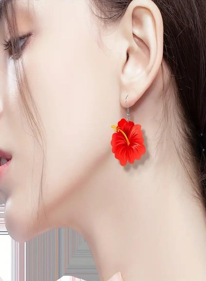 FENSIR® Big Red Flower Creative Earrings Literary Flower Earrings for Women - Style 1 - Image 5