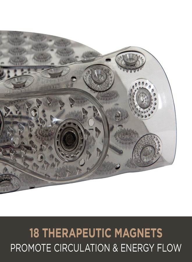 باث بليس سجادة حمام ثقيلة بتدليك مغناطيسي، تعزز الدورة الدموية، مصنوعة من مادة البولي فينيل كلوريد (PVC)، للحمام وحوض الاستحمام، ذاتية التصريف، قاعدة كوب شفط، شفافة، عبوة واحدة - Image 4