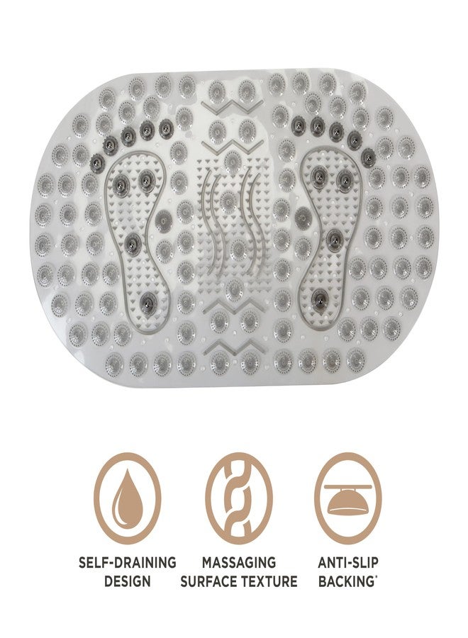 باث بليس سجادة حمام ثقيلة بتدليك مغناطيسي، تعزز الدورة الدموية، مصنوعة من مادة البولي فينيل كلوريد (PVC)، للحمام وحوض الاستحمام، ذاتية التصريف، قاعدة كوب شفط، شفافة، عبوة واحدة - Image 2