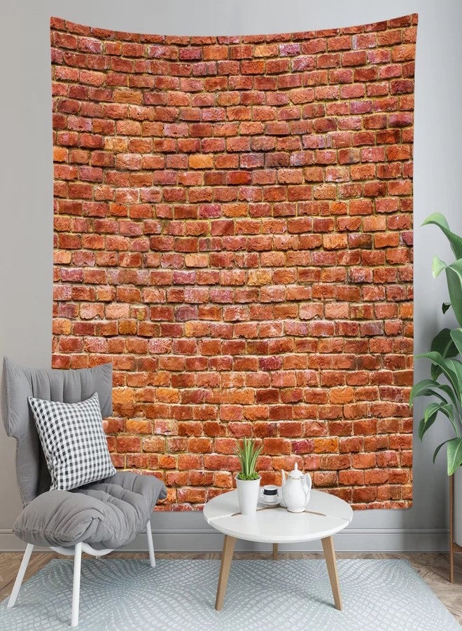Loccor Red Brick Wall Tapestry Vintage Red Brick Stone Wall Texture Tapestry for Kids Adults Bedroom Living Room Dorm Home Aesthetic Decor 80''x60'' - Image 3