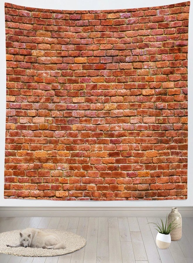 Loccor Red Brick Wall Tapestry Vintage Red Brick Stone Wall Texture Tapestry for Kids Adults Bedroom Living Room Dorm Home Aesthetic Decor 80''x60'' - Image 2