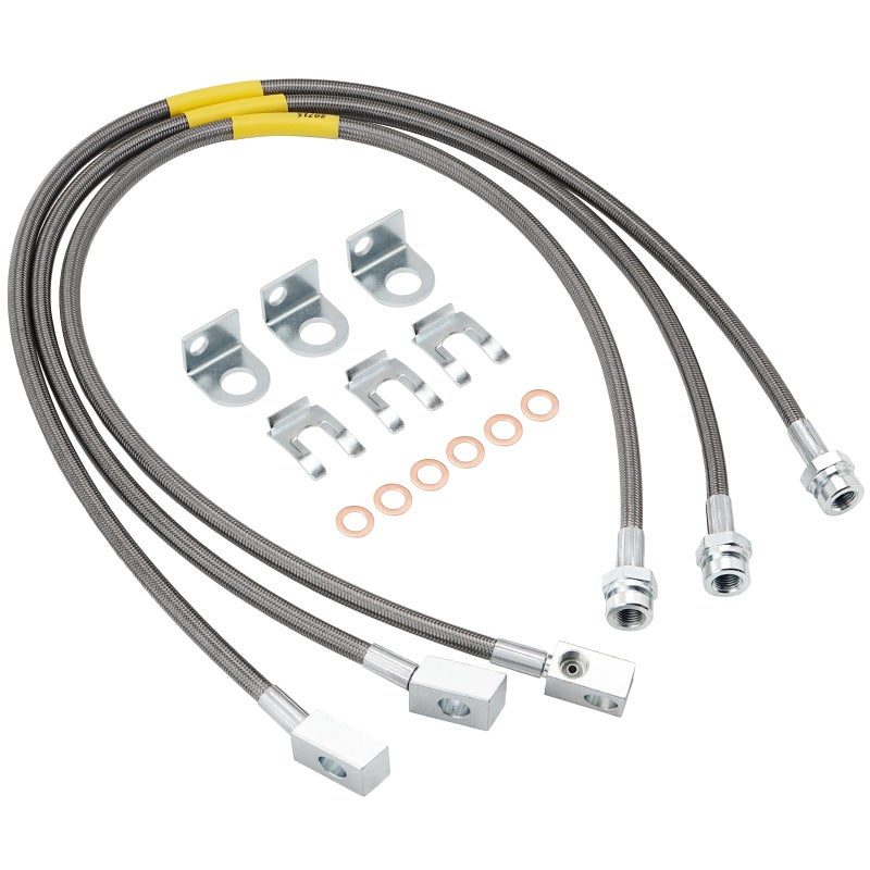 Racewill 89715 Stainless Brake Lines Front Rear Extended Brake Lines 89702 89703 for 46 Lift Compatible with 19872006 4WD Jeep Wrangler TJ YJ XJ 19842001 2WD4WD Jeep Cherokee XJ