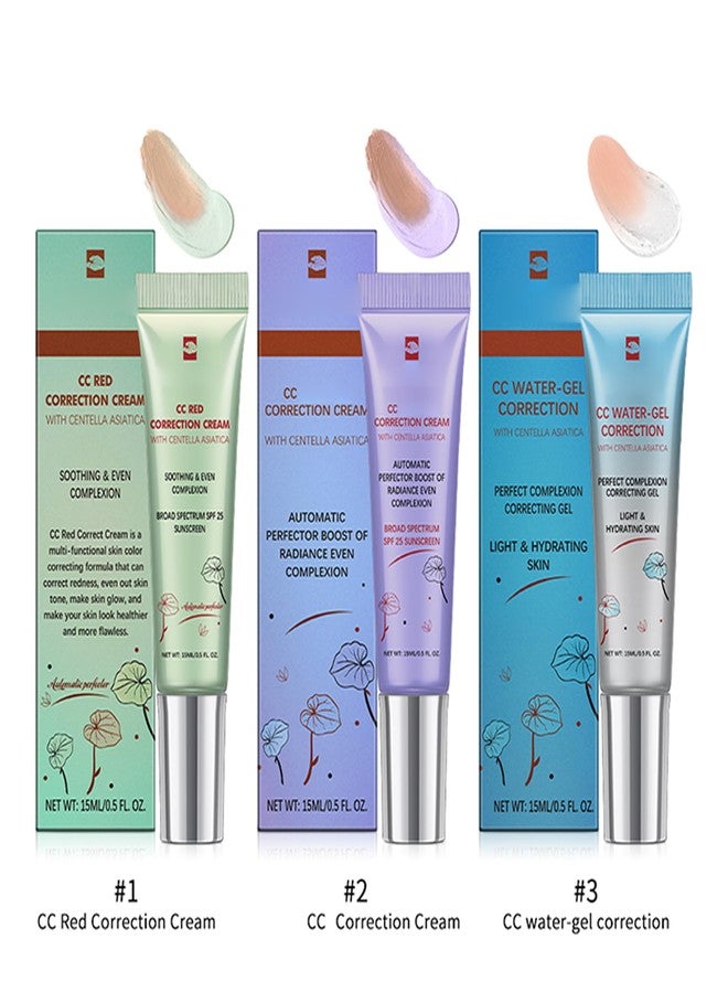 DLZZRS CC Water-Gel Correction Cream, SPF 25 Moisturizing Cream With Centella, Calms Skin, Lightweight, Color Correct Formula for Red Skin, Hydration & SPF Protection, Tone‑Perfecting Primer - Image 3