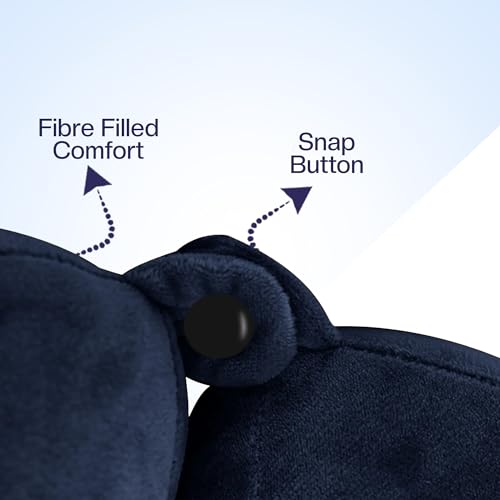 Billebon Premium Neck Pillow Airplane Travel Pillow Neck Adjustable 360 Degree Support Head Rest Neck Support Pillow for Travel (Navy Blue) - Image 2